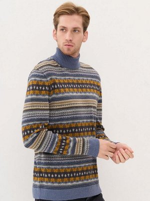 Свитер мужской 5232-12349   256/435/386/447/585 св.джинс/антрацит/св.серый меланж/горчица/графит