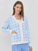 Кардиган женский 7232-14091   501/14-4317 белый/холодный голубой
