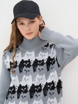 Свитер женский 7242-40271   6300243/9500/501 арктика/чёрный/белый