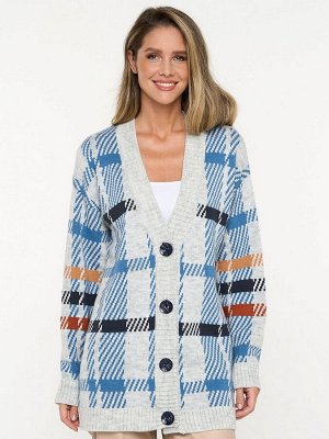 Кардиган женский 5232-1745   030/30854/8200048/096/50437 св.серый меланж/св.деним/т.джинс/кленовый сироп/карамель
