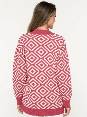 Кардиган женский 5232-1732   172/01 брусника/молоко