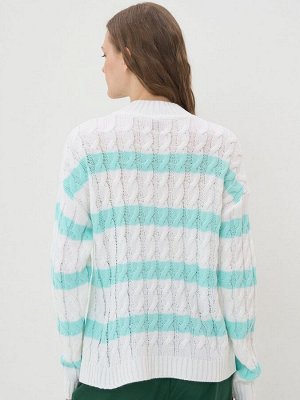 Джемпер женский 7242-40258   501/3171 белый/ментол