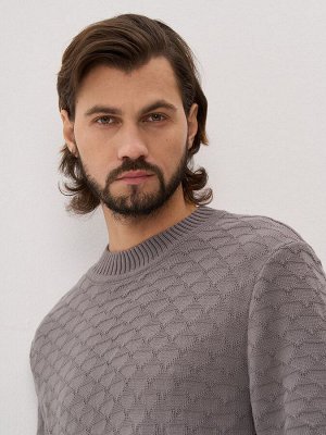 Джемпер мужской 5242-12399   6400173/501 титаниум/белый