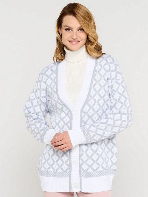 Кардиган женский 9232-91004   501/40 белый/ледяной