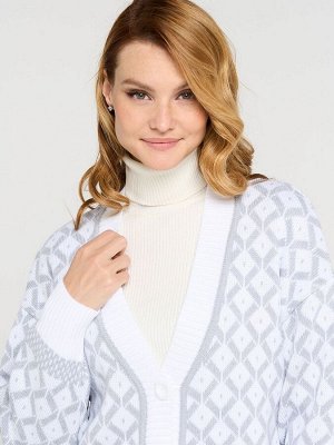 Кардиган женский 9232-91004   501/40 белый/ледяной