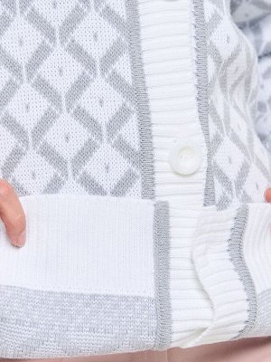 Кардиган женский 9232-91004   501/40 белый/ледяной