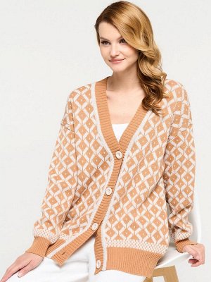 Кардиган женский 9232-91004   50437/60010 карамель/св.бежевый