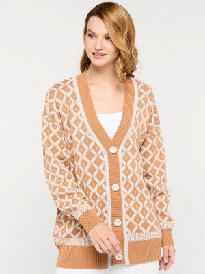 Кардиган женский 9232-91004   50437/60010 карамель/св.бежевый