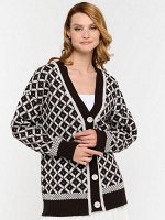 Кардиган женский 9232-91004   5800363/60010 горький шоколад/св.бежевый