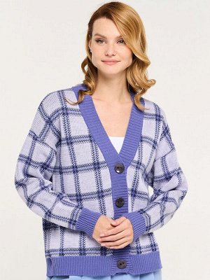 Кардиган женский 9232-91008   18-3945/30851/02 звёздная пыль/пыльная лаванда/антрацит