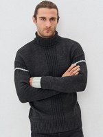 Свитер мужской 5232-12377   690055/002 антрацит/св.серый меланж