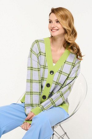 Кардиган женский 9232-91008   321/30851/02 жасминовый чай/пыльная лаванда/антрацит