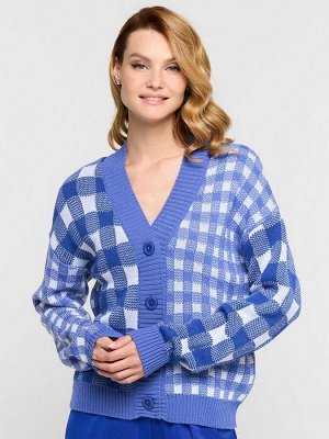 Кардиган женский 9232-91001   18-3945/501/037 звездная пыль/белый/ниагара