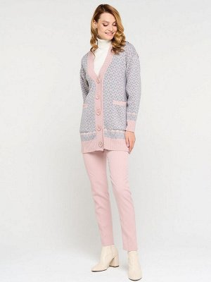 Кардиган женский 9232-91007   150/0174 розовый жемчуг/стальной