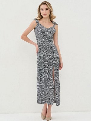 Платье женское 7221-30049   Ш93 чёрно-белый камешки