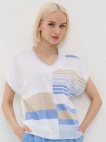 Джемпер женский 9231-94041   857/392664/392665/391326 белый/хрустальный голубой/королевский голубой/св.верба