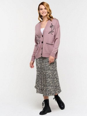 Кардиган женский 7222-14078   356/9500 пепел розы/чёрный