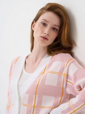 Кардиган женский 7232-14090   293/422/266 белый/золотой улей/ликёр