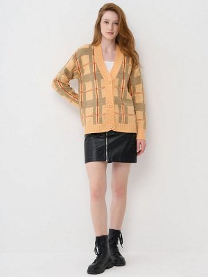 Кардиган женский 7232-14090   297/267/435 персиковый крем/апельсин/антрацит