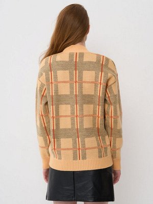 Кардиган женский 7232-14090   297/267/435 персиковый крем/апельсин/антрацит