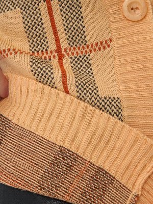 Кардиган женский 7232-14090   297/267/435 персиковый крем/апельсин/антрацит