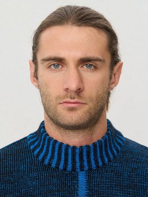 Джемпер мужской 5232-12277   9500/232 чёрный/голубая лазурь