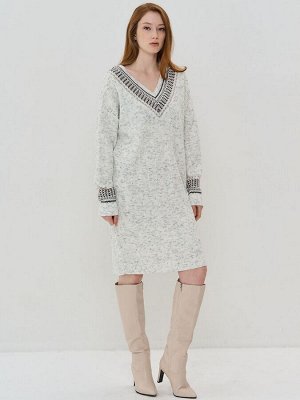 Платье женское 5232-2502   12042/585/512 белый пепел/графит/св.верба