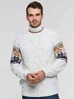 Свитер мужской 9232-99018   12913/8200048/5300616 вечерний иней/т.джинс/карамельный кофе