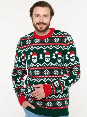 Джемпер мужской 5232-12363   292/0608/074 тайга/алый/белый
