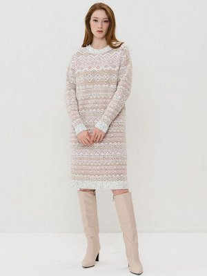 Платье женское 9232-92004   12913/71/150 вечерний иней/латте/розовый жемчуг
