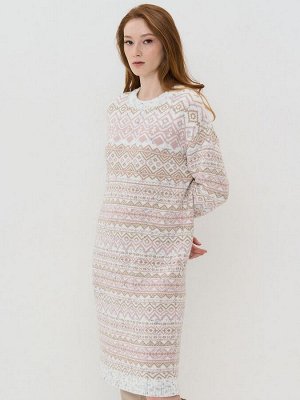 Платье женское 9232-92004   12913/71/150 вечерний иней/латте/розовый жемчуг