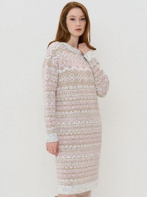 Платье женское 9232-92004   12913/71/150 вечерний иней/латте/розовый жемчуг