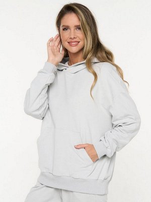 Толстовка (Худи) женская 7222-30056/1   ДФ106/К106 пепел/пепел