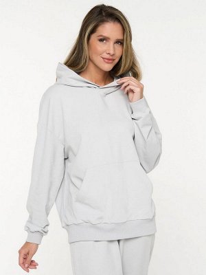 Толстовка (Худи) женская 7222-30056/1   ДФ106/К106 пепел/пепел