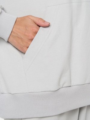 Толстовка (Худи) женская 7222-30056/1   ДФ106/К106 пепел/пепел