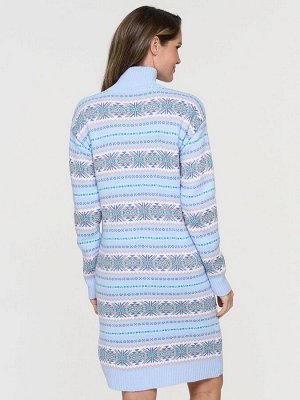 Платье женское 9232-92001   3100196/150/293/045/242 голубой/розовый жемчуг/белый/индиго лайт/голубой