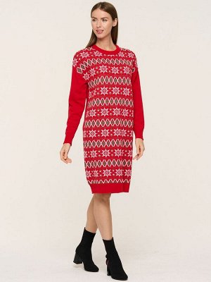 Платье женское 5232-2498   0608/501/40454 алый/белый/зелёный лес