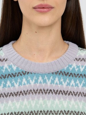 Джемпер женский 9242-94106   6100199/7502/4300851/77/4200667 туман/молоко/грозовое небо/т.бежевый/малахит