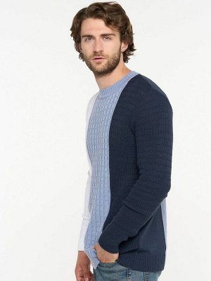 Джемпер мужской BY212-15006   893/290/10054 т.джинс/зимние сумерки/белый