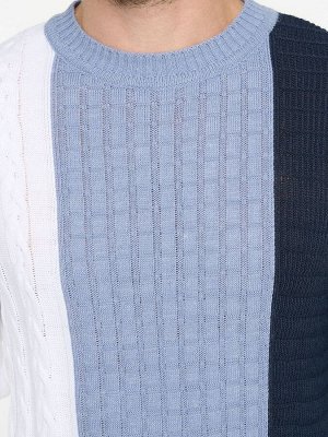 Джемпер мужской BY212-15006   893/290/10054 т.джинс/зимние сумерки/белый