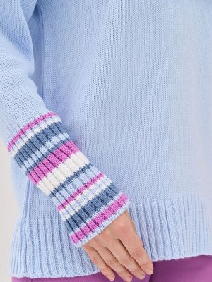 Джемпер женский 9242-94090   3100196/2301089/3400591/501 голубой/гиацинт/зимнее утро/белый