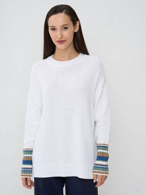 Джемпер женский 9242-94090   501/5300521/4300914/3600588 белый/ристретто/нефритовый аспарагус/деним