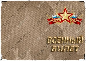 звезда Подходит для стандартного военного билета РФ.