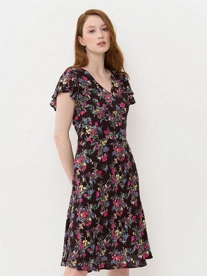 Платье женское 7221-30041   Ш74 т.сливовый цветы