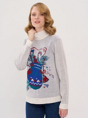 Джемпер женский 9242-94035   9202/0803/2700761/5175 лунный камень/изумруд/красный/василёк
