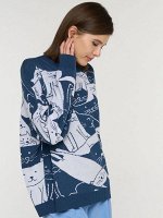 Джемпер женский 5242-41407   112/01 деним/молоко