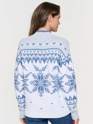Свитер женский 5232-41314   501/3400591/321 белый/зимнее утро/осеннее небо
