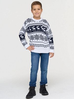 Джемпер детский 9232-96022   501/8800550 белый/т.синий
