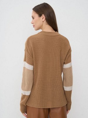 VAY Джемпер женский 7242-40284   5300616/60010/5200785 карамельный кофе/св.бежевый/латте