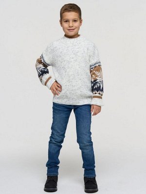 Джемпер детский 9232-96020   12913/8200048/5300616 вечерний иней/т.джинс/карамельный кофе